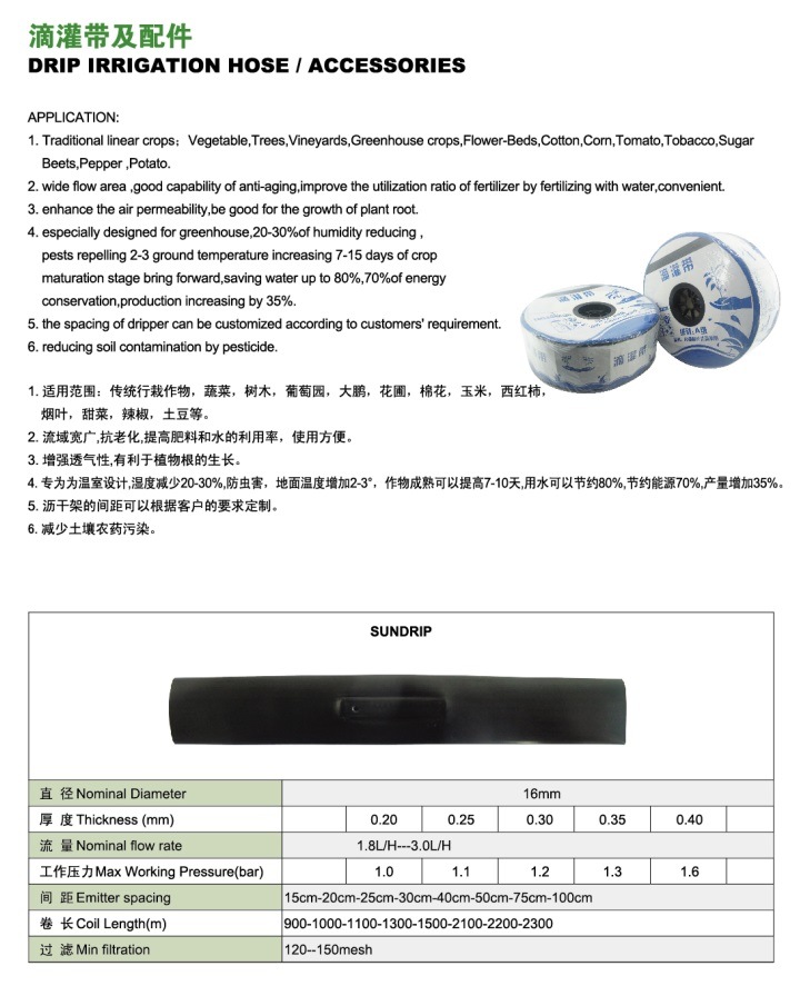 Flexible Farm Drip Irrigation Layflat Water Hose Pipe